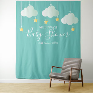 Tenture Baby shower Gold Stars Photo Booth Arrière-plan