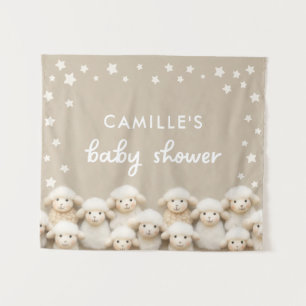Tenture Baby shower neutre pour le sexe des moutons