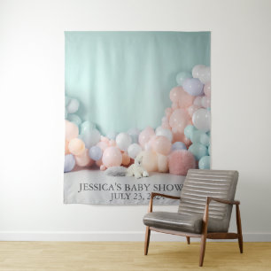 Tenture Baby shower Pastel Balloon fond