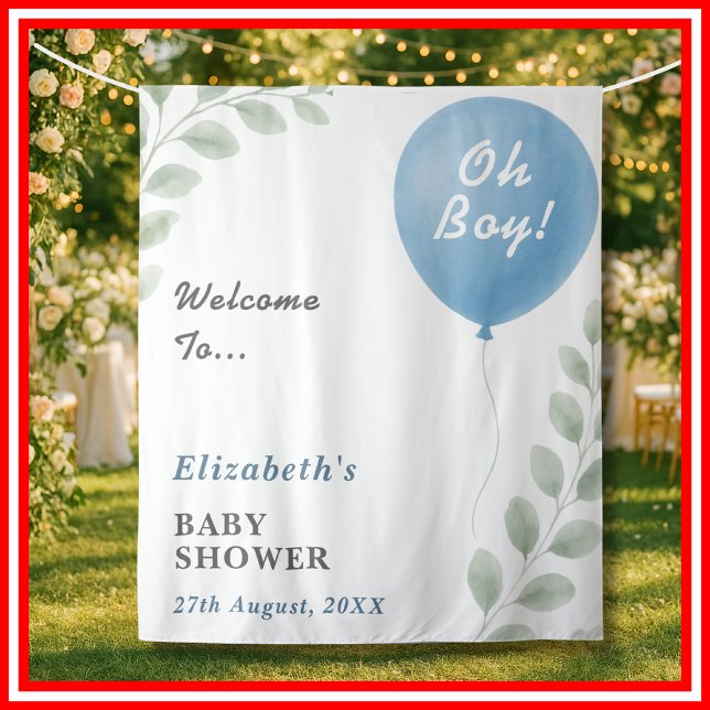 Tenture Baby Shower pour Garçon Oh Boy (Créateur téléchargé)