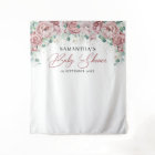 Baby shower rose fuchsia bohème eucalyptus doré