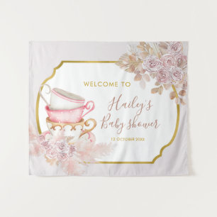 Tenture Baby shower Thé vintage