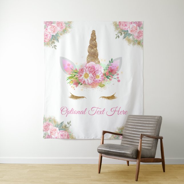 Tenture Baby shower Unicorne (En situation)