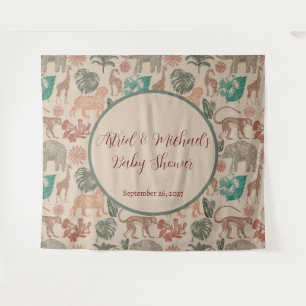 Tenture Baby shower vintage Jungle Safari