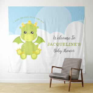 Tenture Baby shower Whimsical Boy Dragon