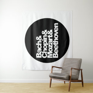Tenture Bach et Chopin et Mozart et Beethoven