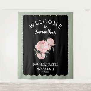 Tenture Bachelorette Florale Noire et Blanc