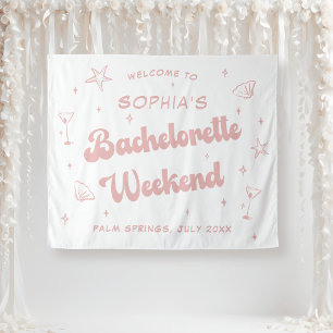 Tenture Bachelorette rose Plage Retro