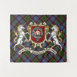 Tenture Badge de clan en tête d'aile et licornes avec Tart