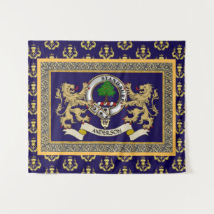 Tenture Badge du clan Anderson personnalisé bleu