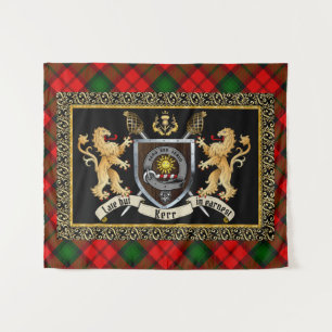 Tenture Badge et devise du clan Kerr avec Lions