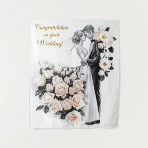 Tenture Baiser de mariage romantique avec robe florale #3