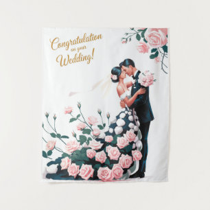 Tenture Baiser de mariage romantique avec robe florale #4