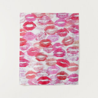 Tenture Baisers de fille rose 