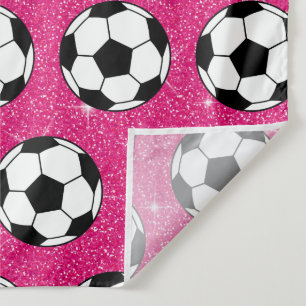 Tenture Balle de Football Rose Frost Pailletée Joueur de S