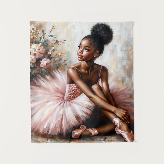 Tenture Ballerina africaine en rose (Devant)