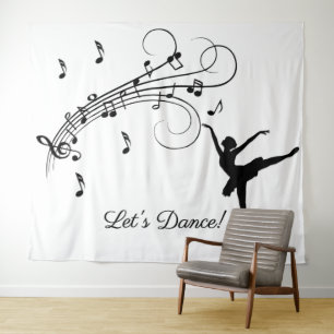 Tenture Ballerina Dancing to the Music Ajouter un texte