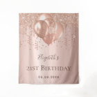 Ballons en glitter or rose pour anniversaire avec 