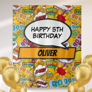 Tenture Bande dessinée Superhero Anniversaire Fête Photo f