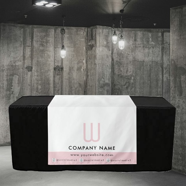 Tenture Banderole de table d'exposition initiale Logo Rose (Initial Logo Pink Vendor Expo Display Table Runner Tapestry)