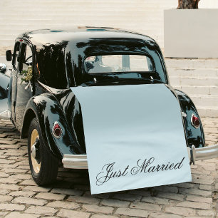 Tenture Banderole de voiture en tissu bleu pour mariage "M