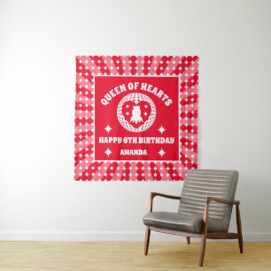 Tenture Bannière Anniversaire Retro Red Queen Of Hearts