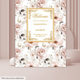 Tenture Bannière classique en ivoire blush Gold Mariage