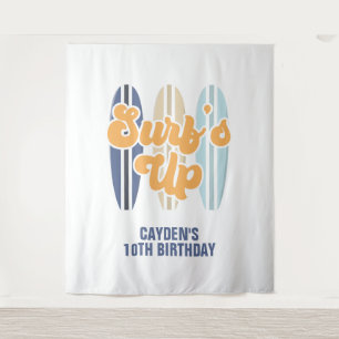 Tenture Bannière d'anniversaire de plage de planche de sur