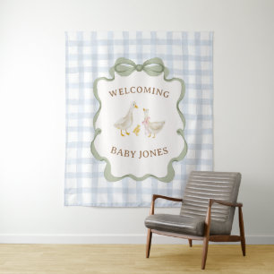 Tenture Bannière de Baby Shower Bleu Canard Boiteux