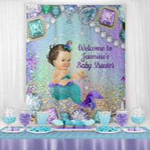 Bannière de Baby Shower Sirène de Joaillerie