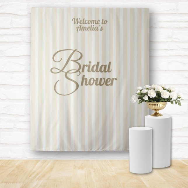 Tenture Bannière de douche de mariée personnalisée - Décor (Bridal Shower Party Banner Custom Welcome Signs)