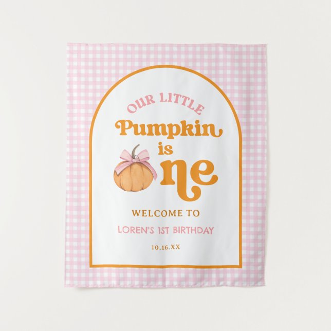 Tenture Bannière de fête d'anniversaire de notre petite fi (Devant)