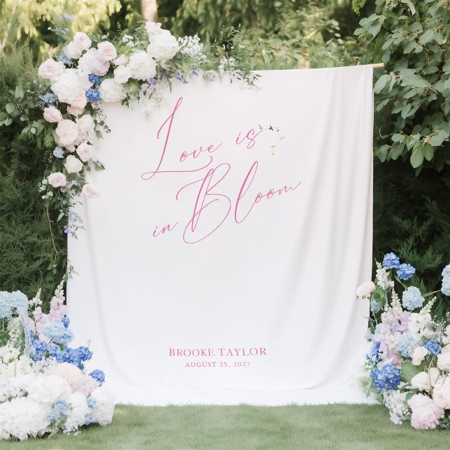 Tenture Bannière de Fête des mariées rose élégant (Pink Elegant Bridal Shower Backdrops Banner)