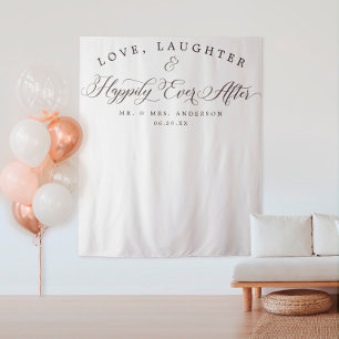 Tenture Bannière de fond de mariage d'amour et de rire