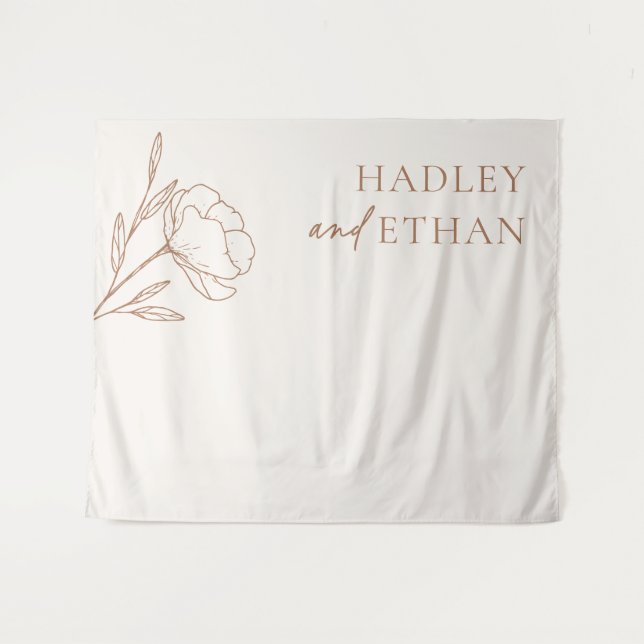 Tenture Bannière de fond Mariage minimaliste (Devant (Horizontal))
