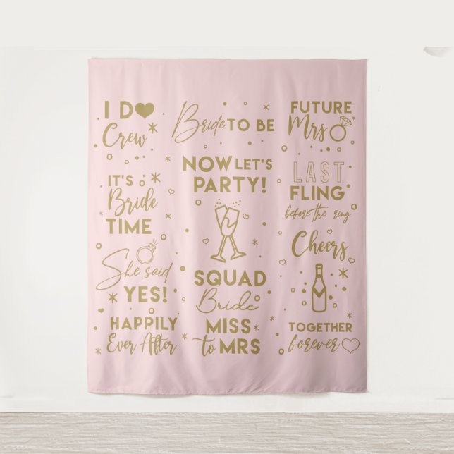 Tenture Bannière de fond pour photobooth rose pour enterre (Devant)