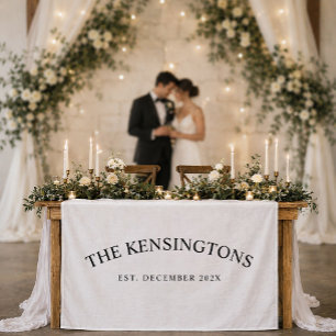 Tenture Bannière de table de bienvenue de mariage personna