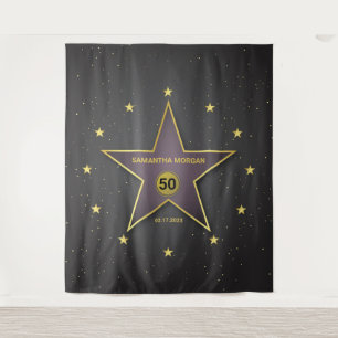 Tenture Bannière de toile de fond d'anniversaire de Star d