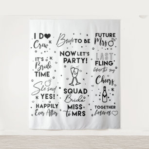 Tenture Bannière de toile de fond de photobooth texte noir