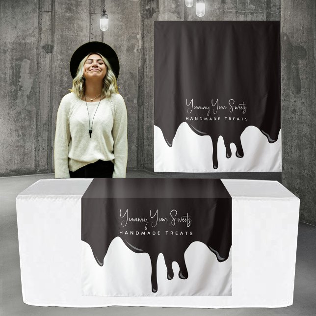 Tenture Bannière du coureur de table de fusion de chocolat (Melting Chocolate Business Table Runner Banner Tapestry)