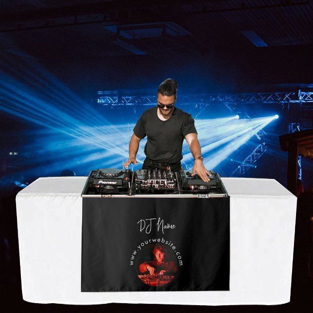 Tenture Bannière du Runner de la table photo personnalisée (Custom Music DJ Custom Photo Table Runner Banner Tapestry)