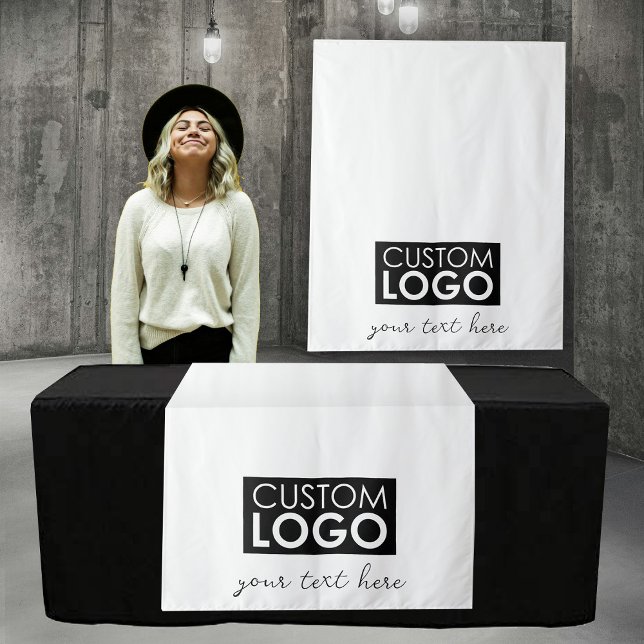 Tenture Bannière du serveur de table Logo d'entreprise Évé (Table Runner Banner Business Logo Events Script Tapestry)