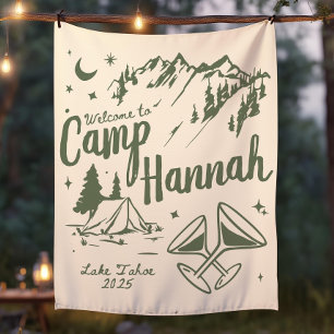 Tenture Bannière personnalisée de camp de bachelorette gra