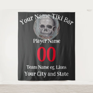 Tenture Bar Tiki numéro nom ville état slogan T-Shirt
