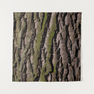 Tenture Barbier chêne moss tronc bois