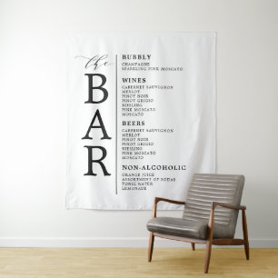 Tenture Barre Noir Blanc Classique Mariage Barre Menu Pann