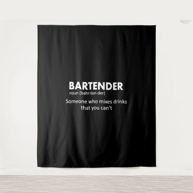 Tenture Bartender Funny Bartender Définition Bière Vodka W (Devant)