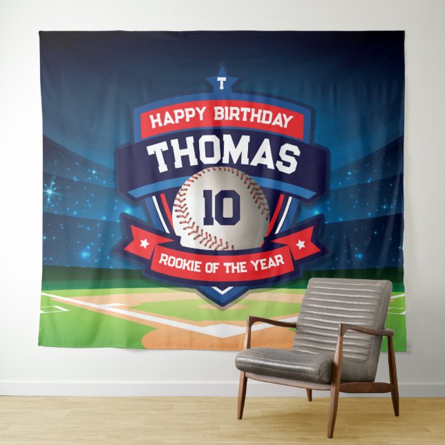 Tenture Baseball Birthday banner backdrop  (En situation (horizontale))
