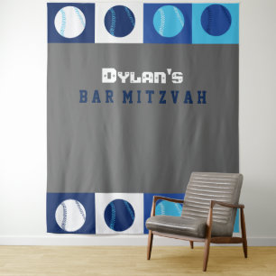 Tenture BASEBALL cool Bar Mitzvah Photo Op Backdrop