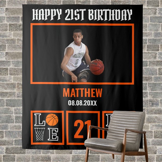 Tenture Basket-ball Anniversaire, Basketball (Créateur téléchargé)